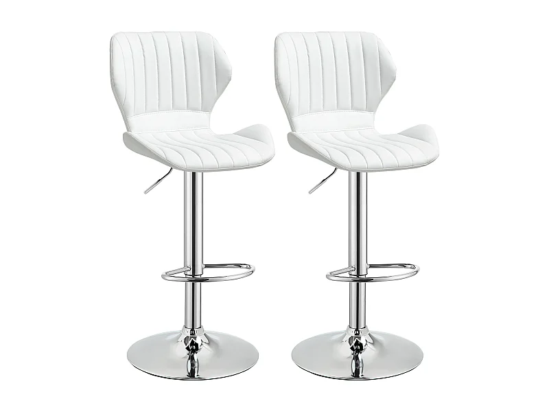 Juego de 2 taburetes de bar blanco 47x51.5x113.5 cm HOMCOM