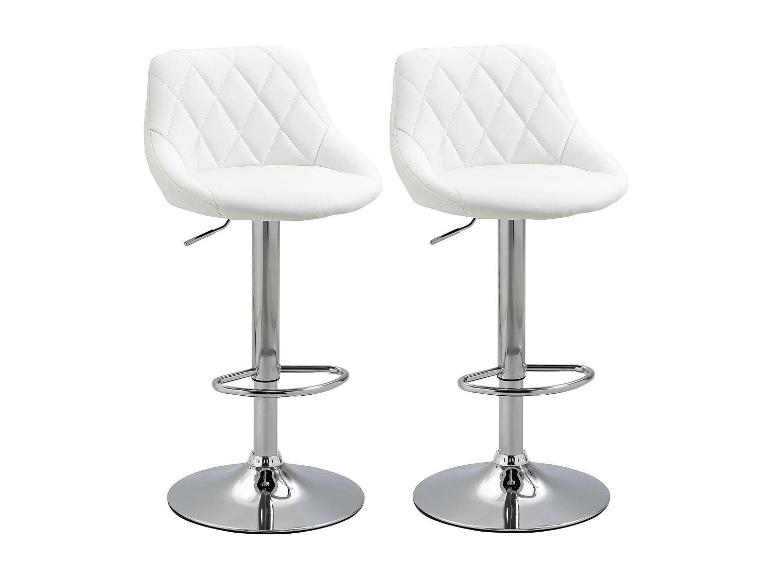 2 taburetes de bar blanco 46x48x104cm HOMCOM