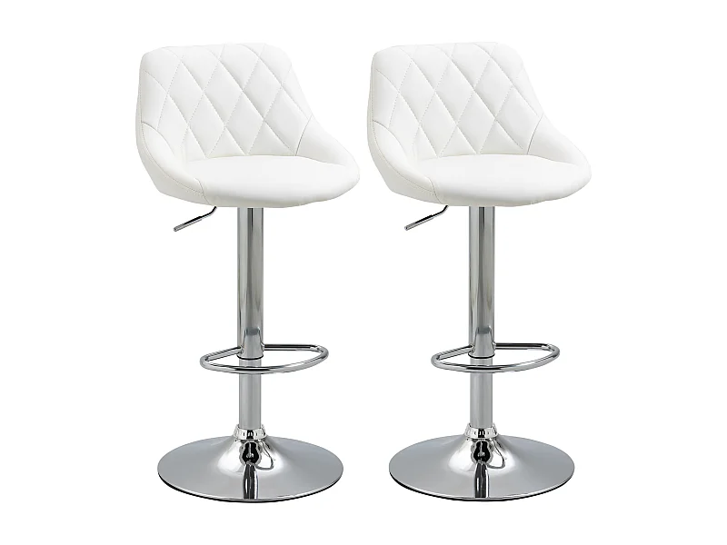 2 taburetes de bar blanco 46x48x104cm HOMCOM