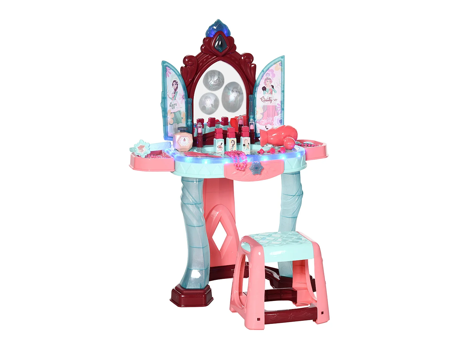 Tocador de juguete azul y rosa 57x34x76 cm AIYAPLAY