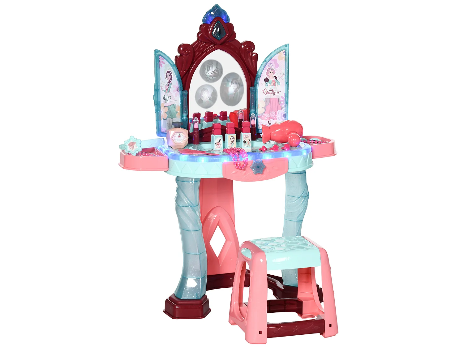 Tocador de juguete azul y rosa 57x34x76 cm AIYAPLAY