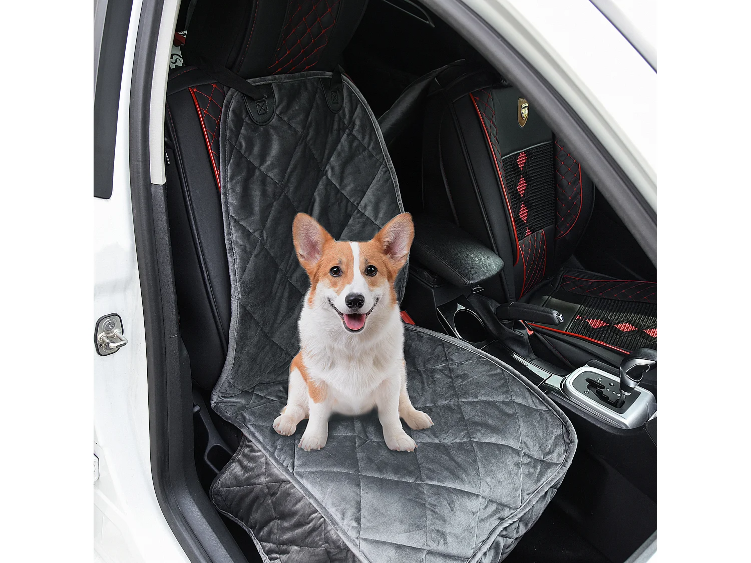 Funda de asiento delantero de coche para perro gris 105x46 cm PawHut