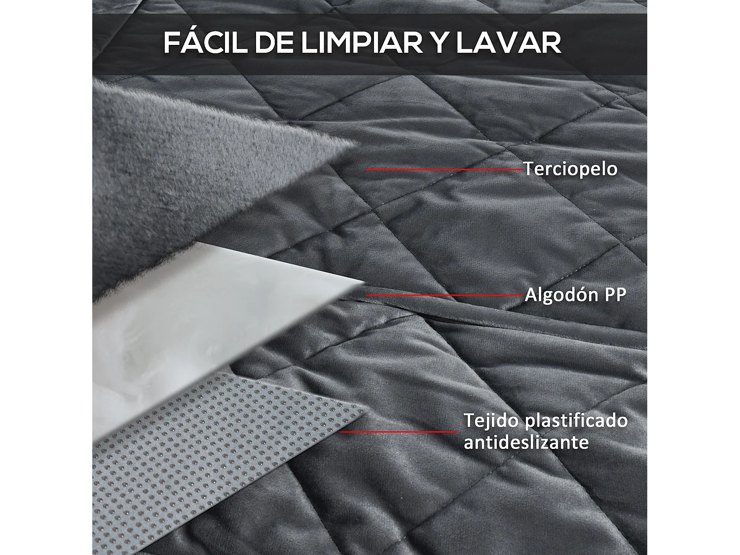 Funda de asiento delantero de coche para perro gris 105x46 cm PawHut