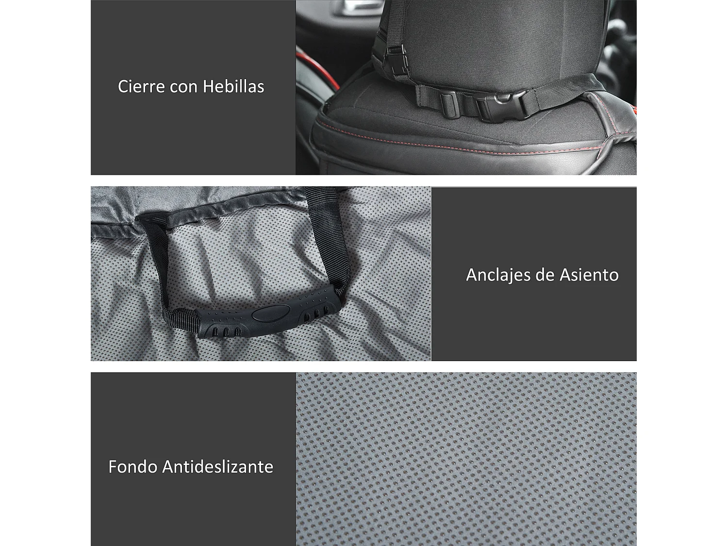 Funda de asiento delantero de coche para perro gris 105x46 cm PawHut