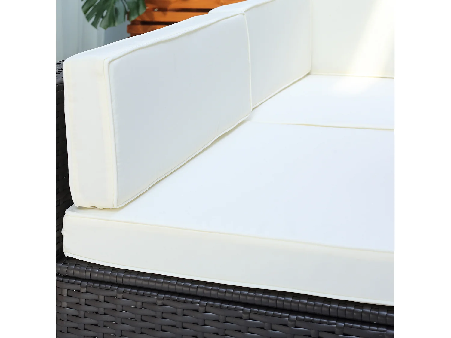 Conjunto muebles de jardín ratán marrón oscuro 75x75x62.5cm Outsunny