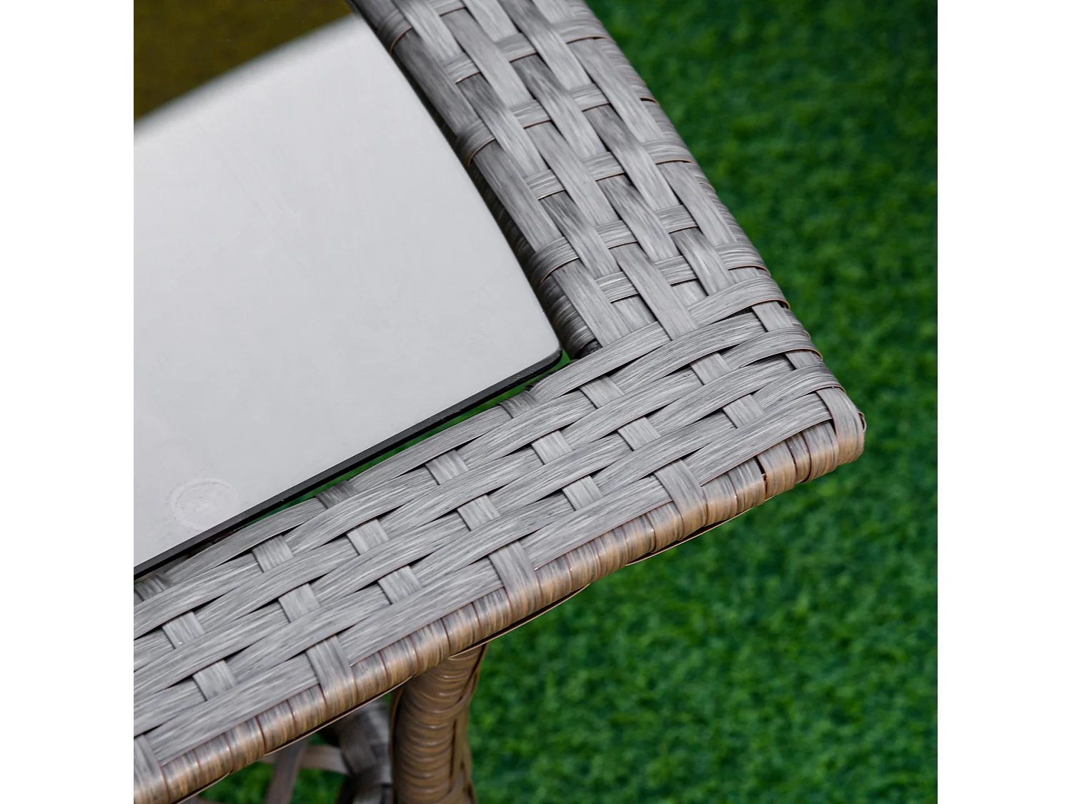 Muebles de jardín de ratán marrón 125x75x88 cm Outsunny