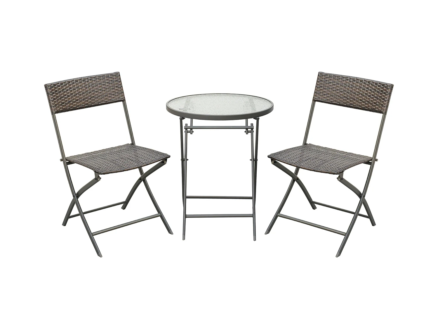 Conjunto de mesa y 2 sillas marrón 61x46x84 cm Outsunny