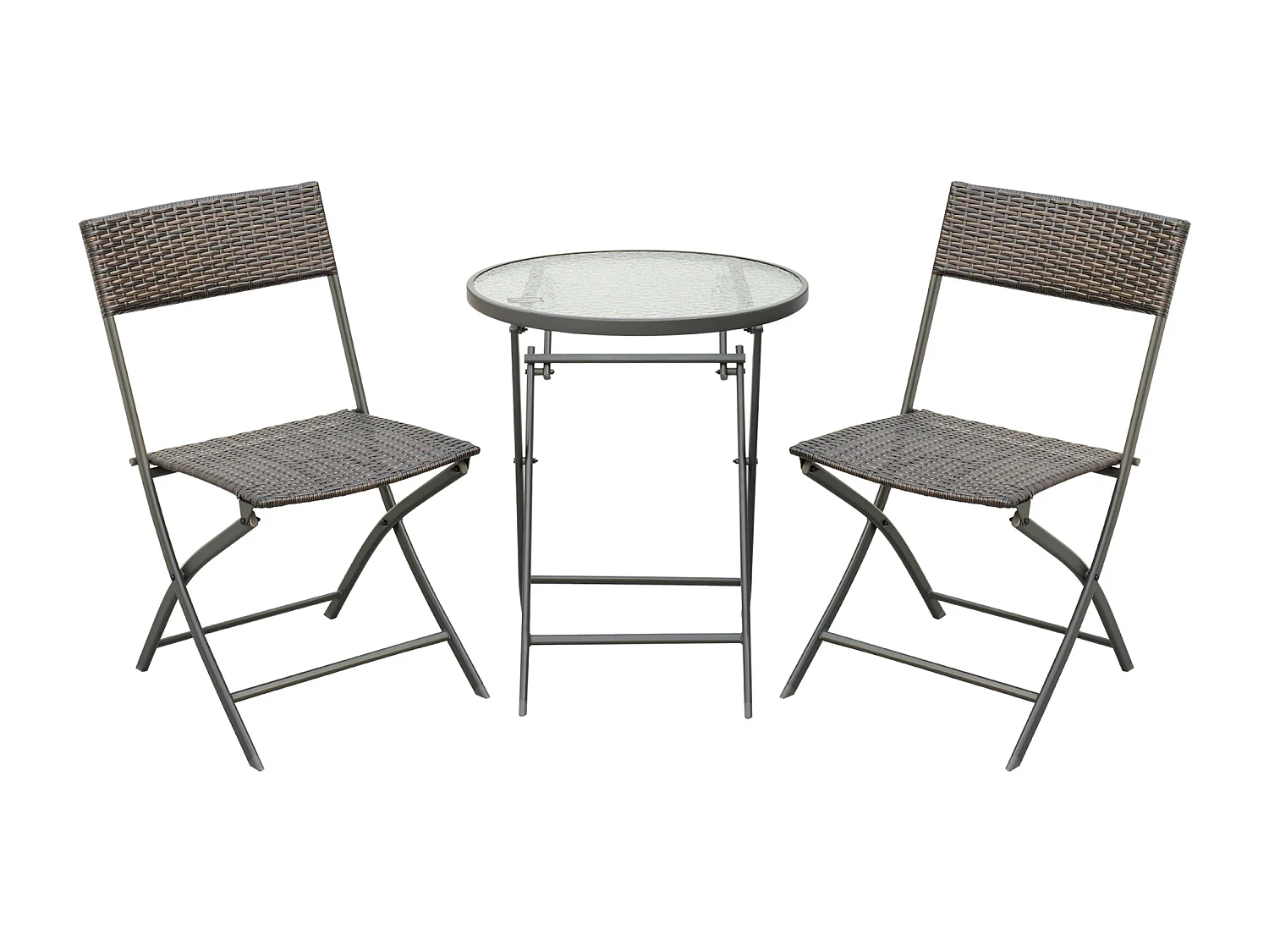 Conjunto de mesa y 2 sillas marrón 61x46x84 cm Outsunny