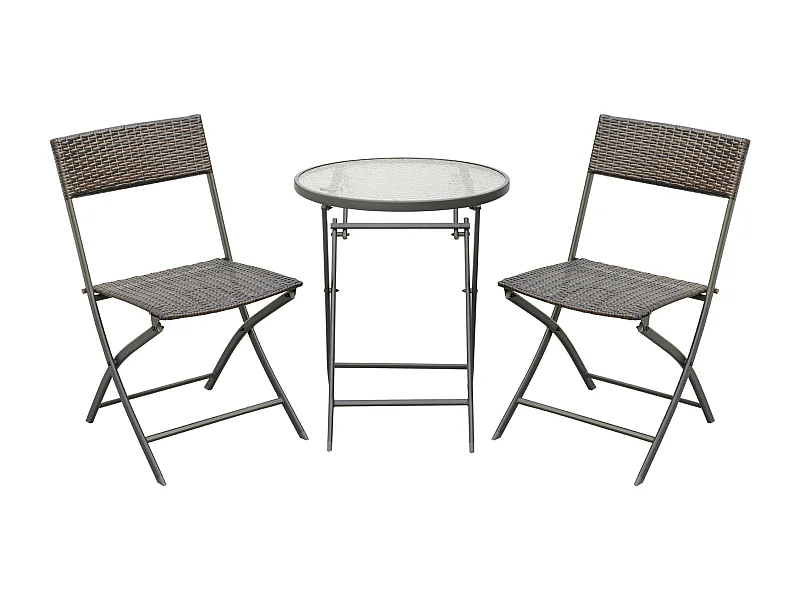 Conjunto de mesa y 2 sillas marrón 61x46x84 cm Outsunny