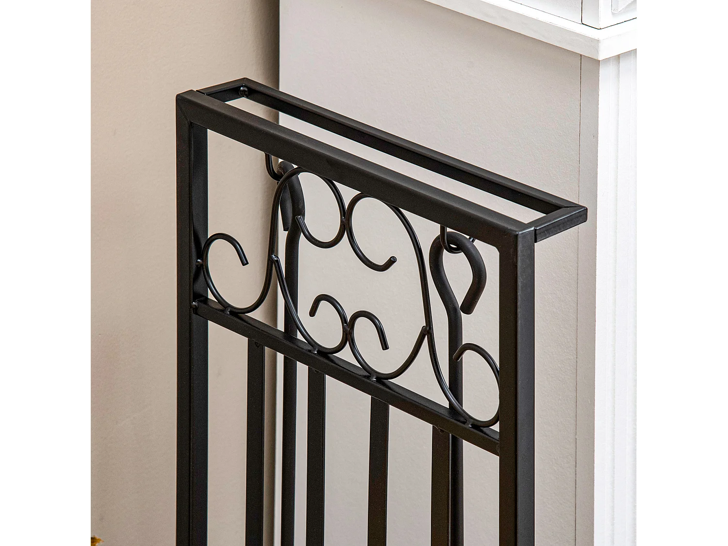 Estante para leña negro 75x30x60 cm HOMCOM