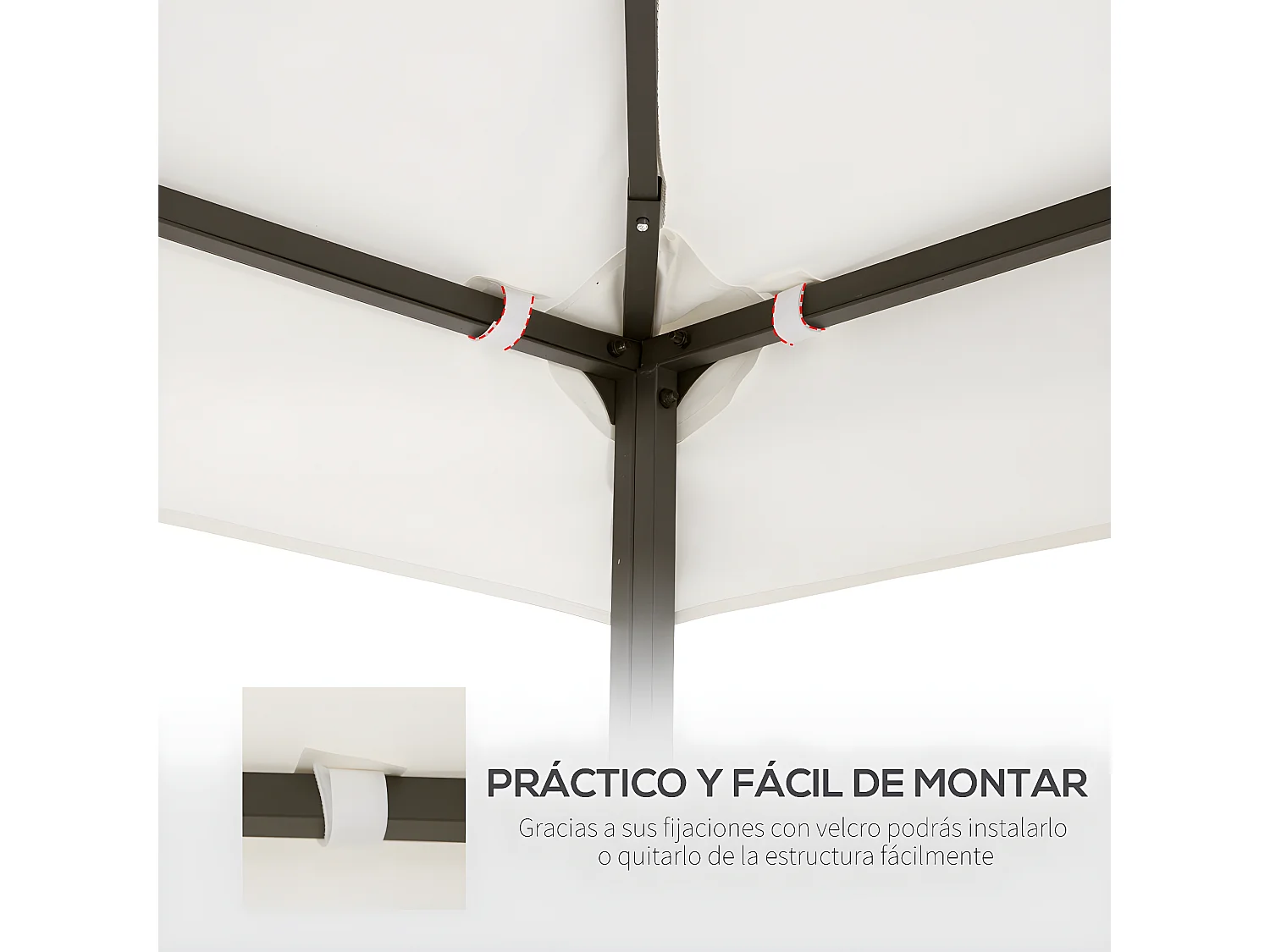 Techo de repuesto crema 393x294x18 cm Outsunny