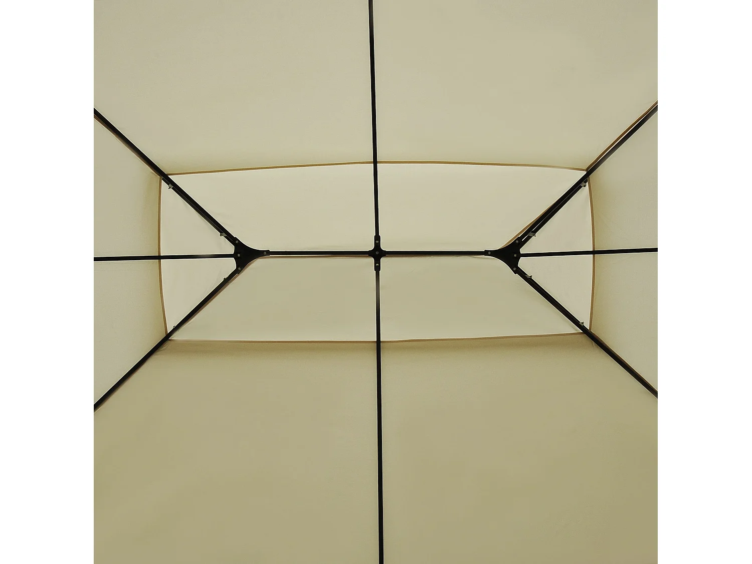 Cenador de jardín crema 400x300x280 cm Outsunny