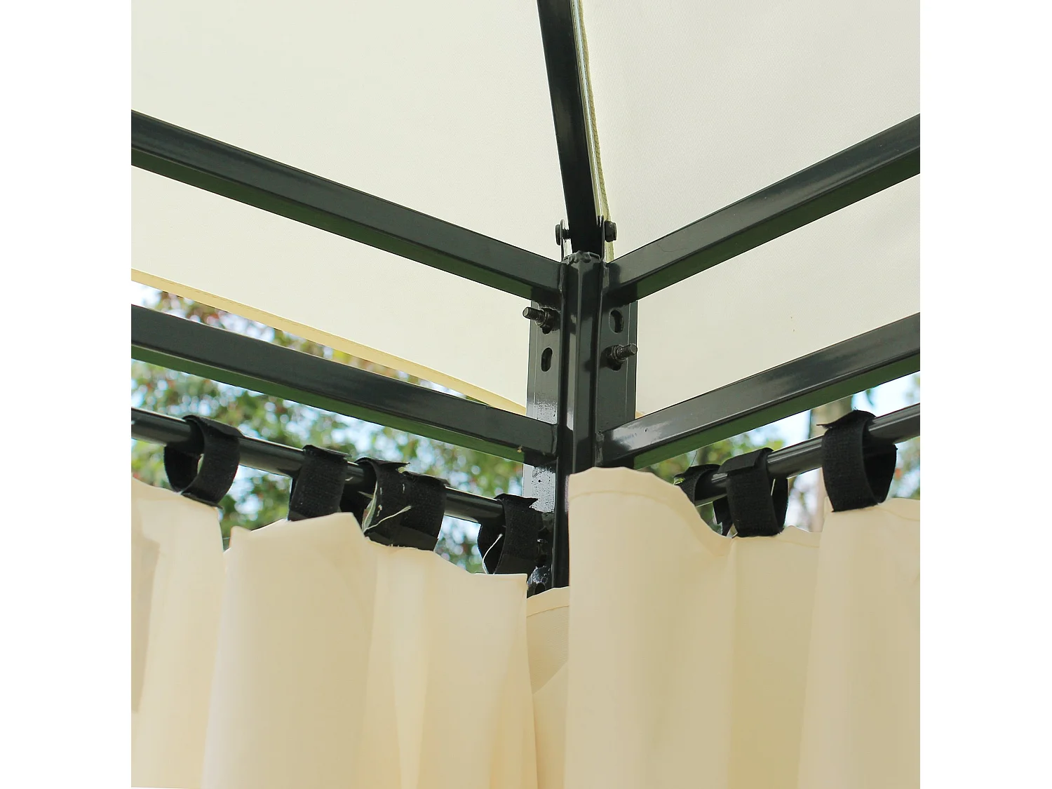 Cenador de jardín crema 400x300x280 cm Outsunny