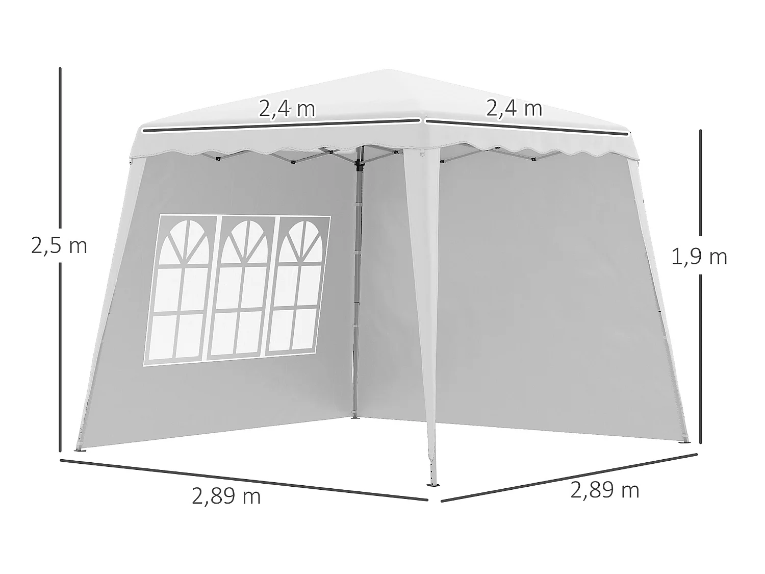 Carpa plegable blanco 289x289x250 cm Outsunny