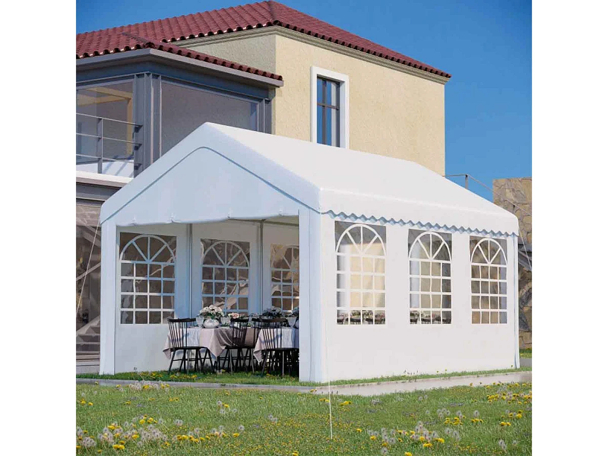 Carpa de jardín blanco 600x400x280 cm Outsunny