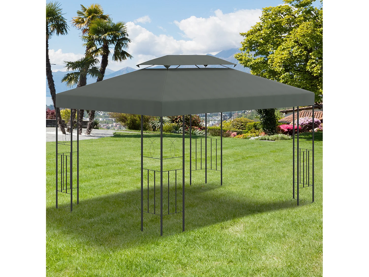 Techo de repuesto gris 400x300 cm Outsunny