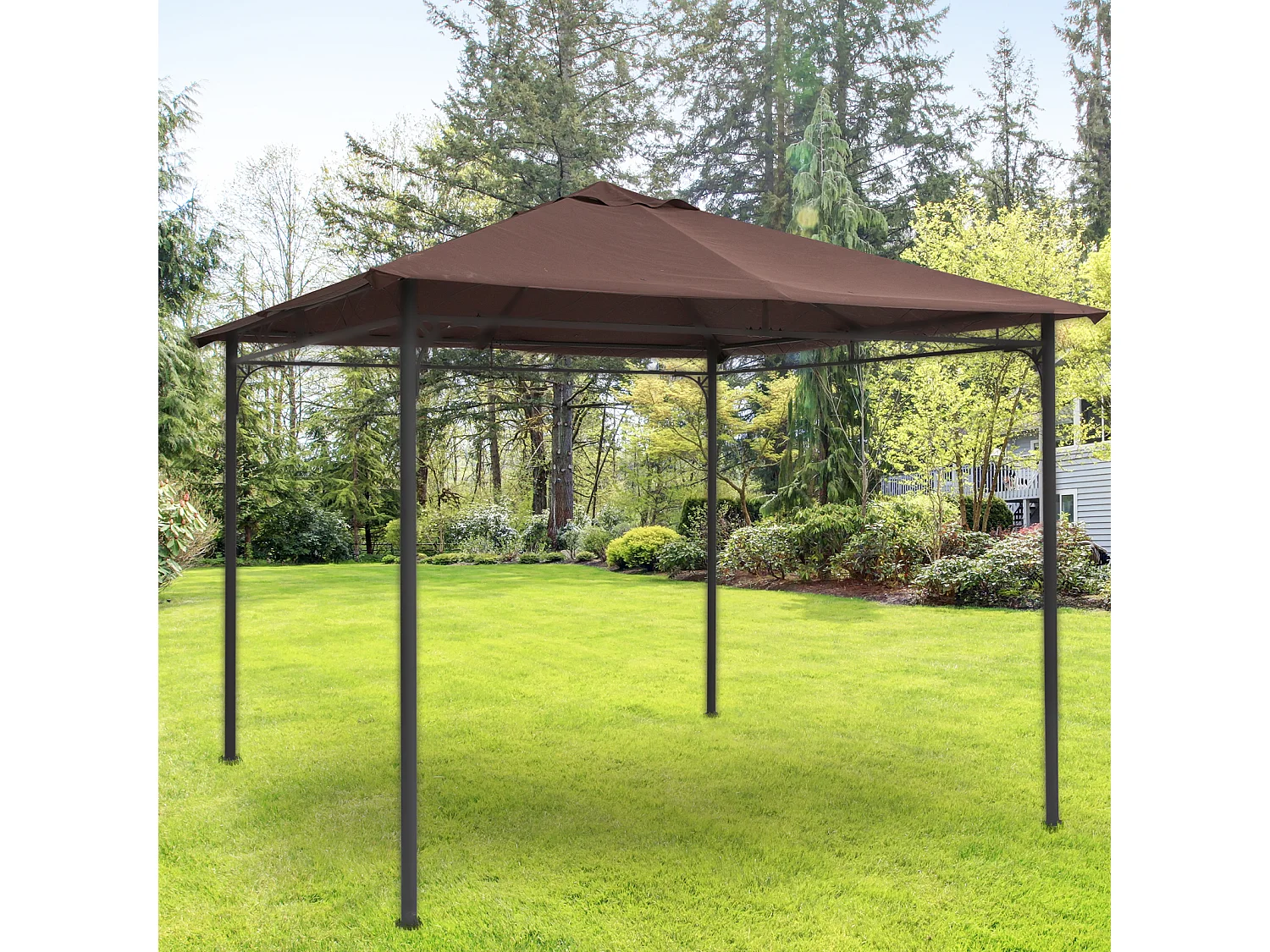 Techo de repuesto para cenador café 300x300 cm Outsunny