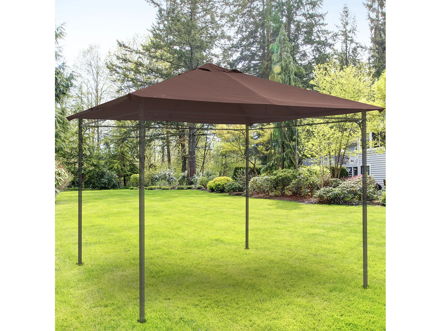 Techo de repuesto para cenador café 300x300 cm Outsunny