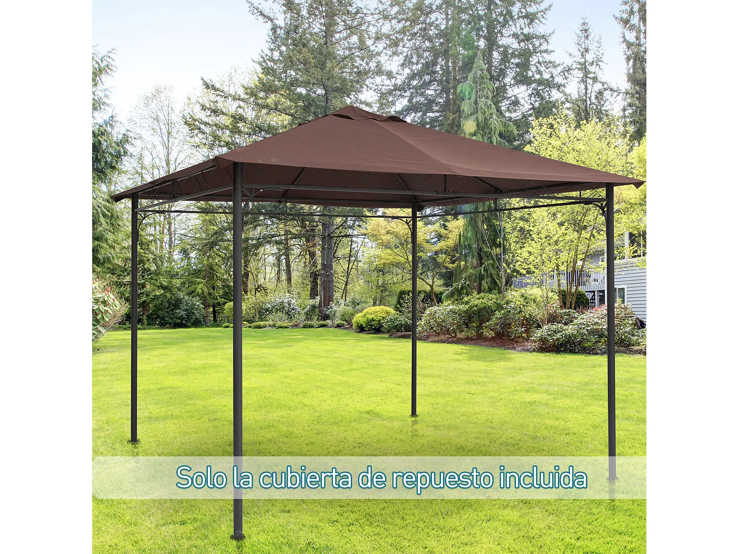 Techo de repuesto para cenador café 300x300 cm Outsunny