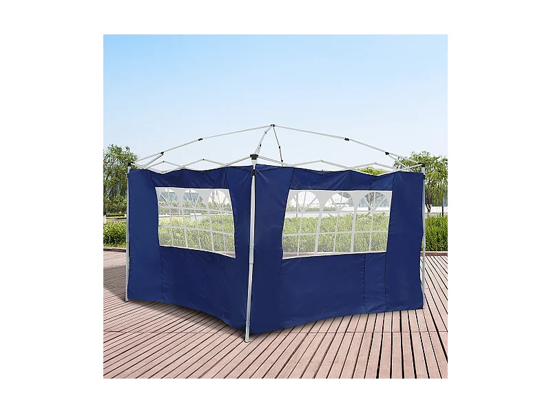 2 paredes parte laterales azul 300x0x200 cm Outsunny