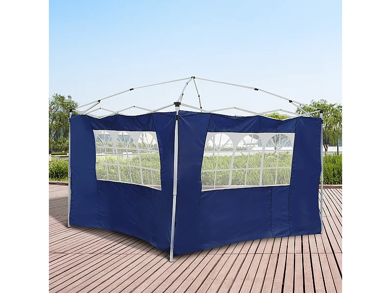 2 paredes parte laterales azul 300x0x200 cm Outsunny