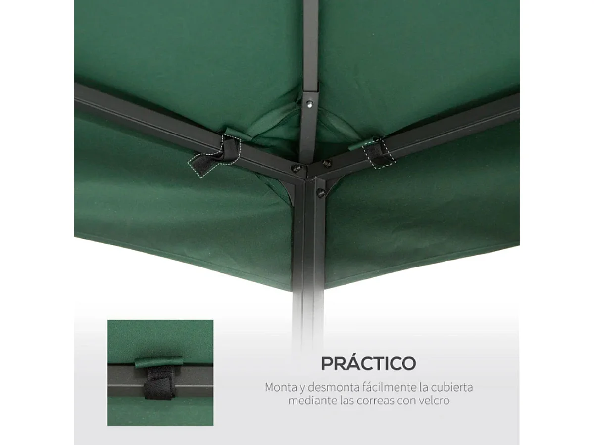 Techo reemplazo para carpa verde 300x300 cm Outsunny