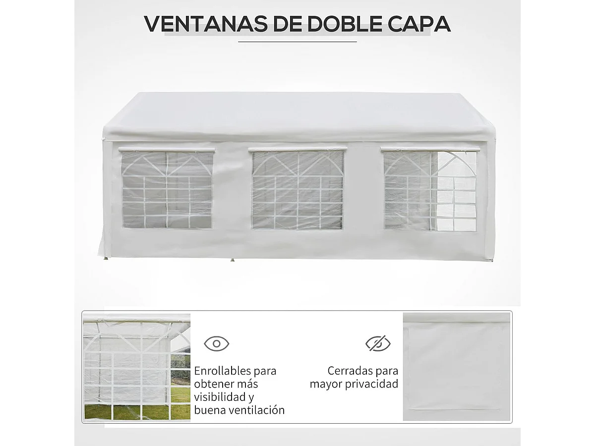 Carpa para fiestas blanco 600x300x280 cm Outsunny