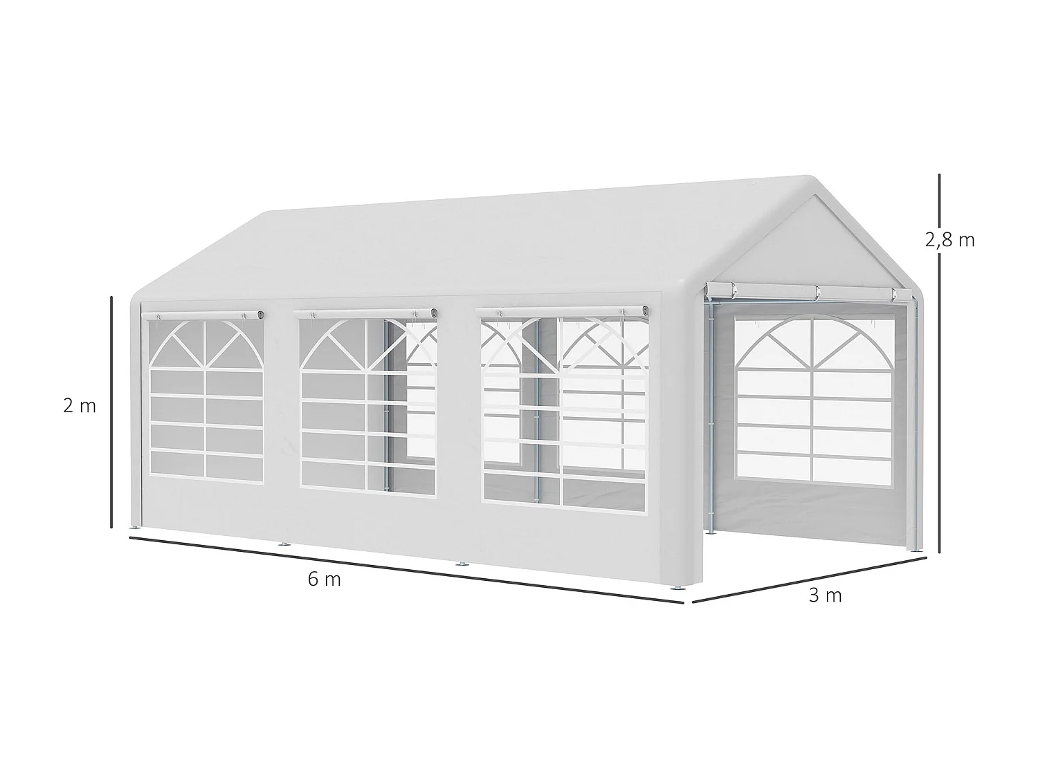 Carpa para fiestas blanco 600x300x280 cm Outsunny