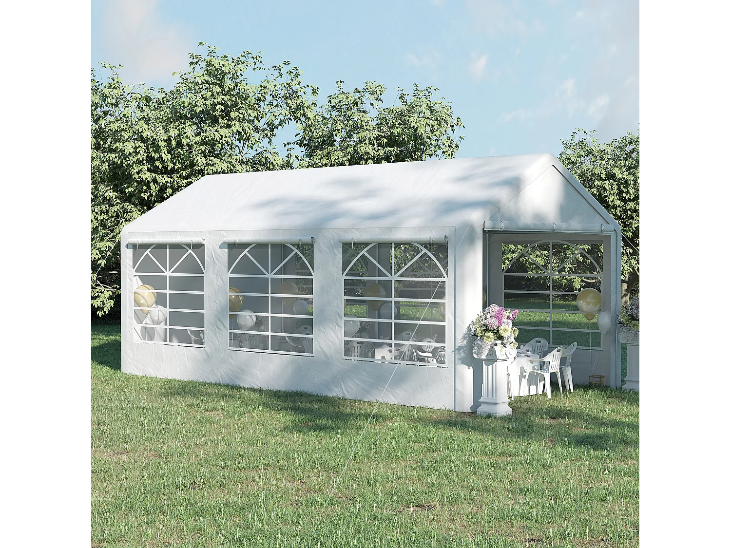 Carpa para fiestas blanco 600x300x280 cm Outsunny