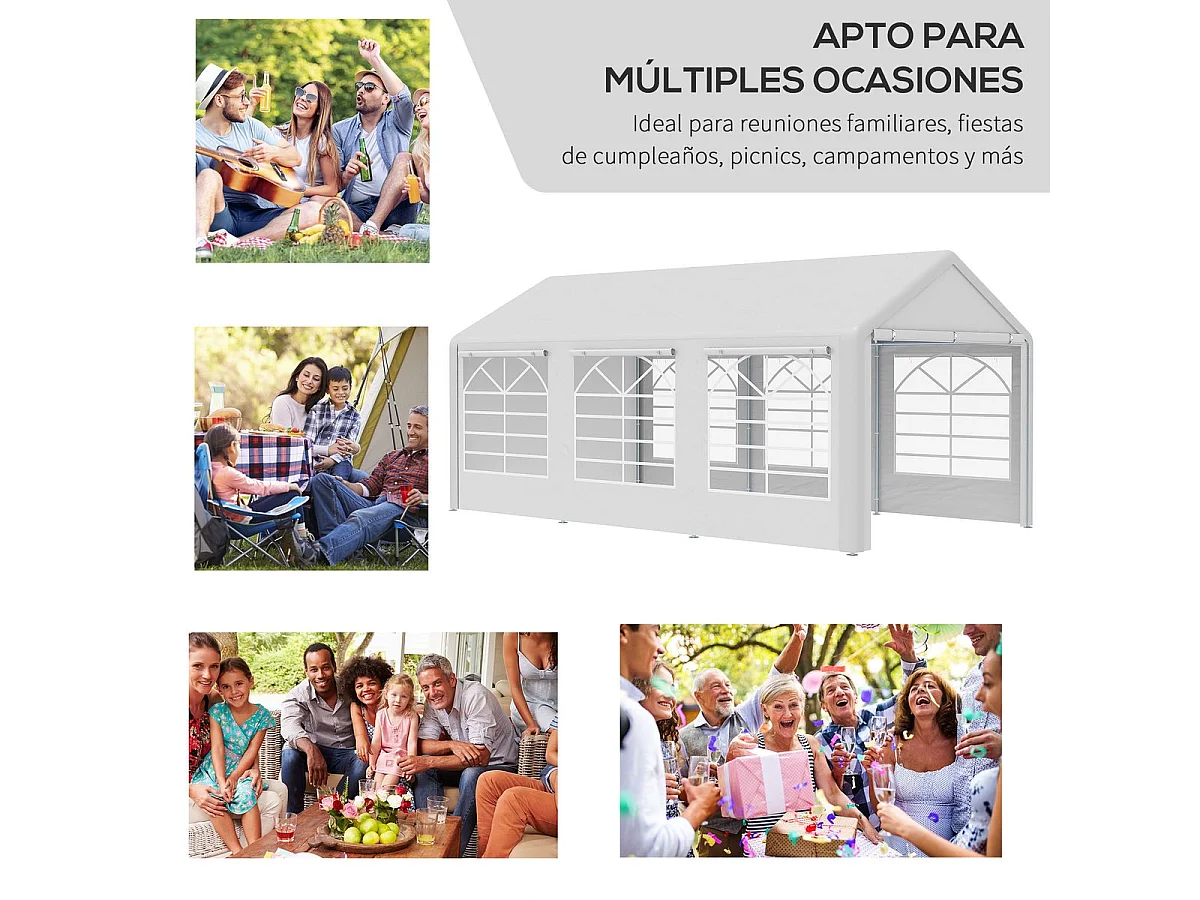 Carpa para fiestas blanco 600x300x280 cm Outsunny
