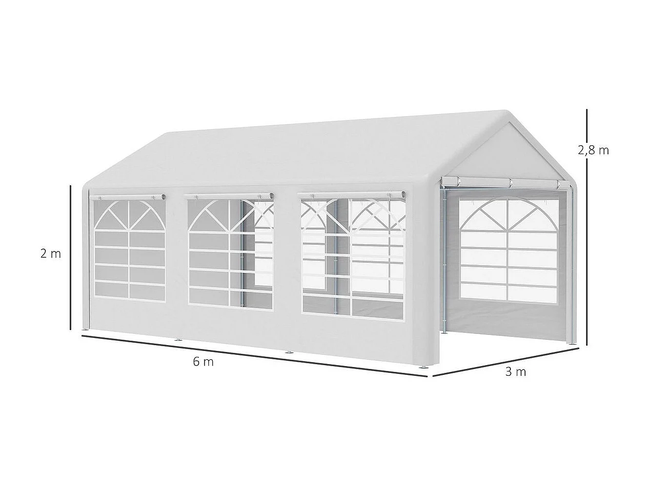 Carpa para fiestas blanco 600x300x280 cm Outsunny