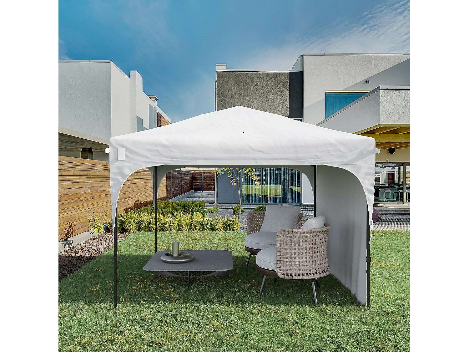 Carpa plegable blanco 300x300x265 cm Outsunny
