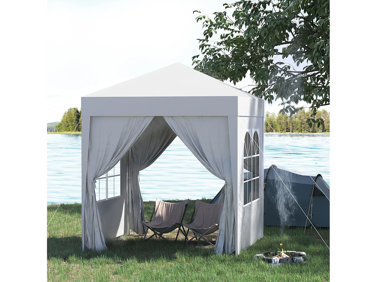 Carpa plegable blanco 200x200x240 cm Outsunny