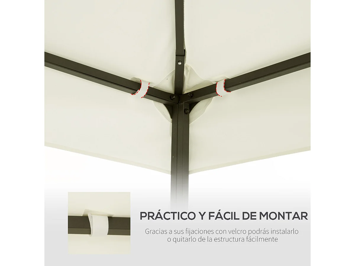 Techo de repuesto beige 398x298x70 cm Outsunny