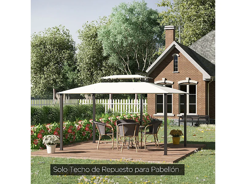 Techo de repuesto beige 398x298x70 cm Outsunny