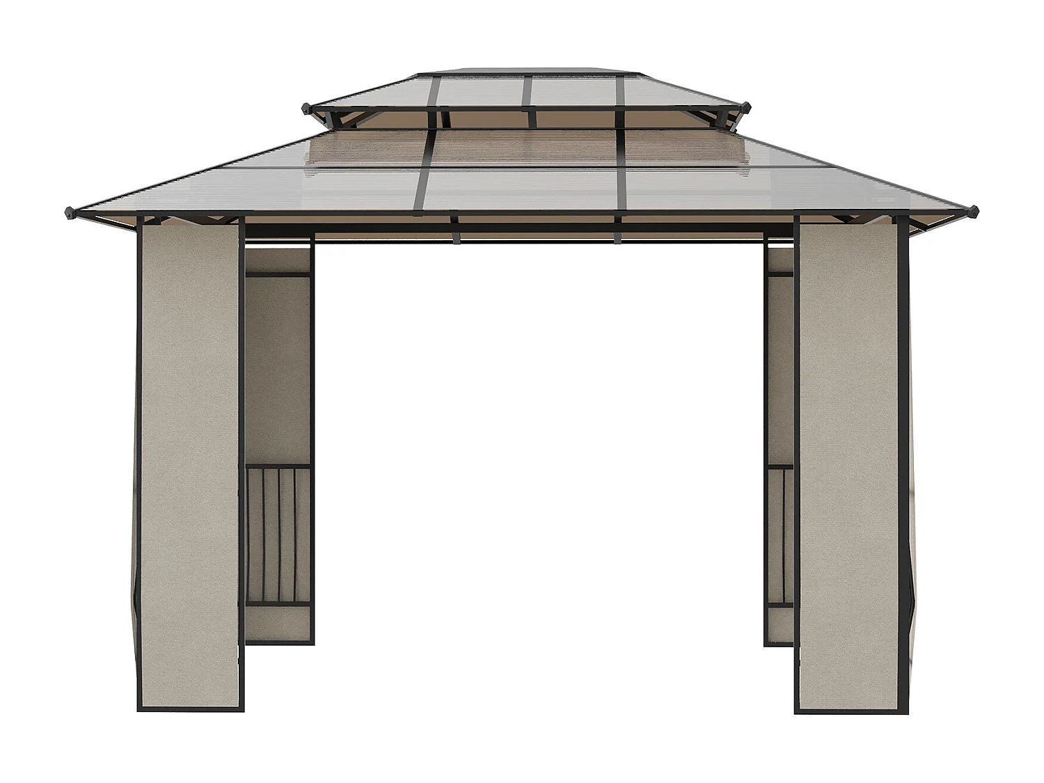 Cenador de jardín marrón 365x300x275 cm Outsunny