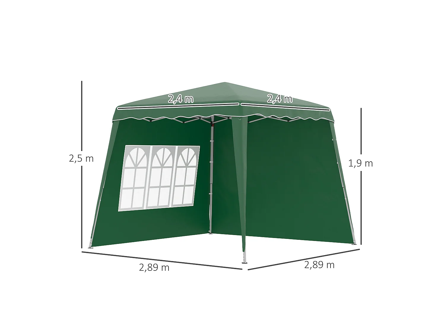 Carpa plegable verde 289x289x250 cm Outsunny