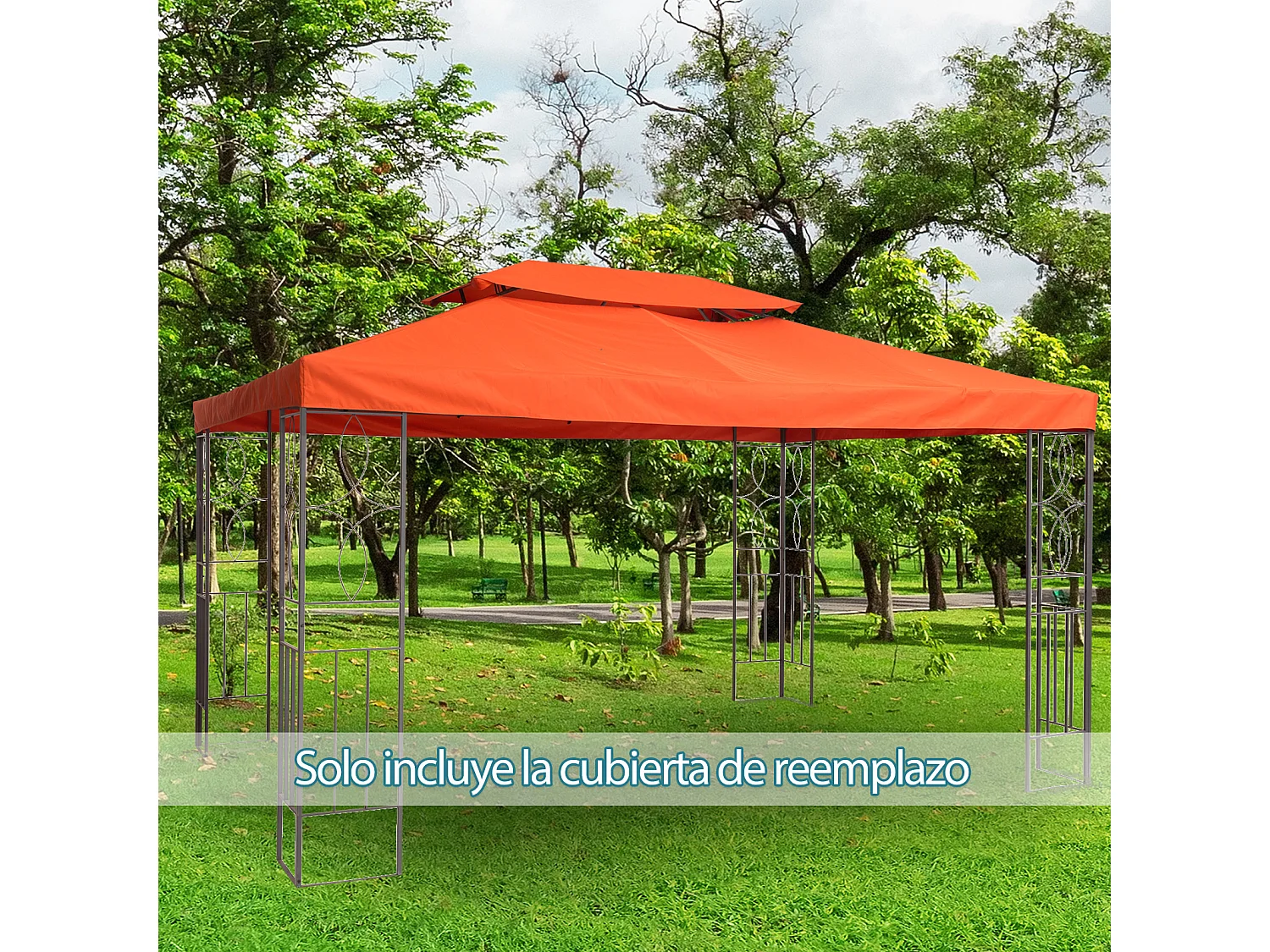 Techo de repuesto para cenador rojo 400x300 cm Outsunny