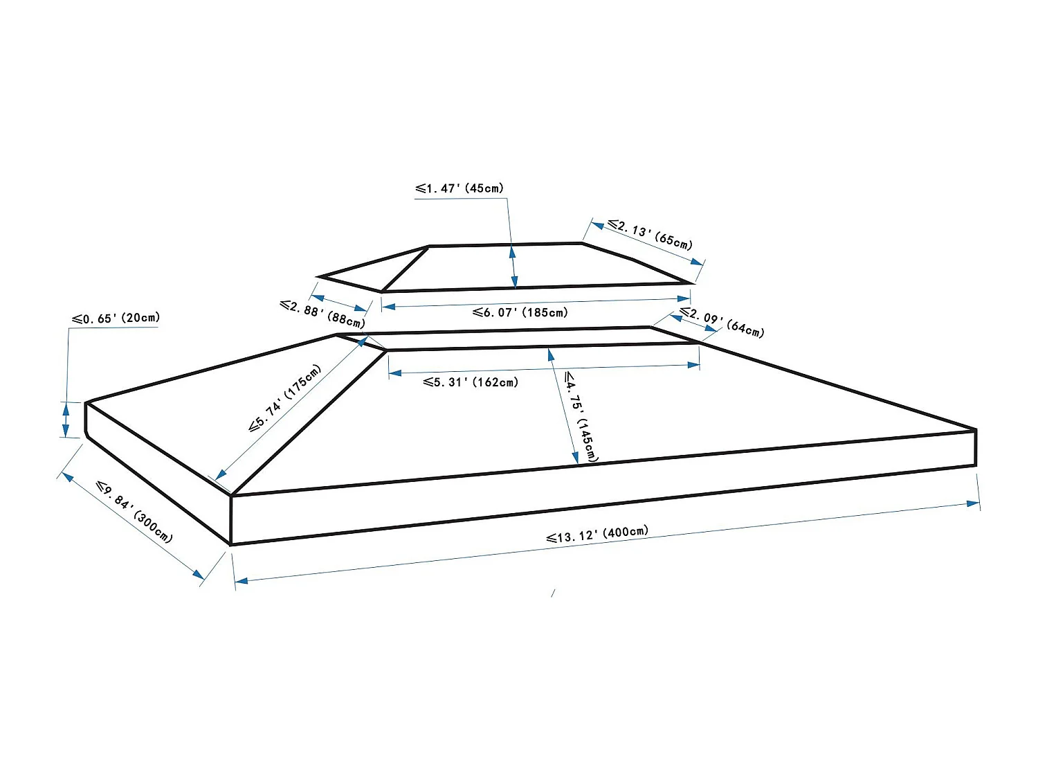 Techo de repuesto para cenador rojo 400x300 cm Outsunny
