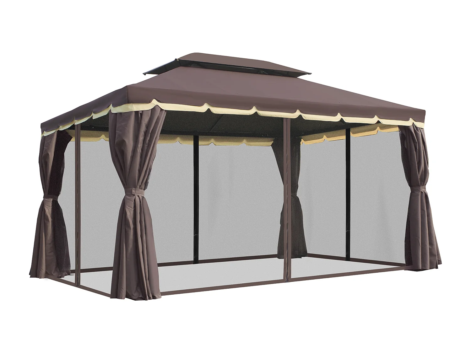 Cenador de jardín café 290x390x280 cm Outsunny