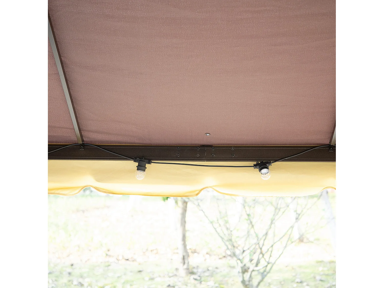 Cenador de jardín café 290x390x280 cm Outsunny