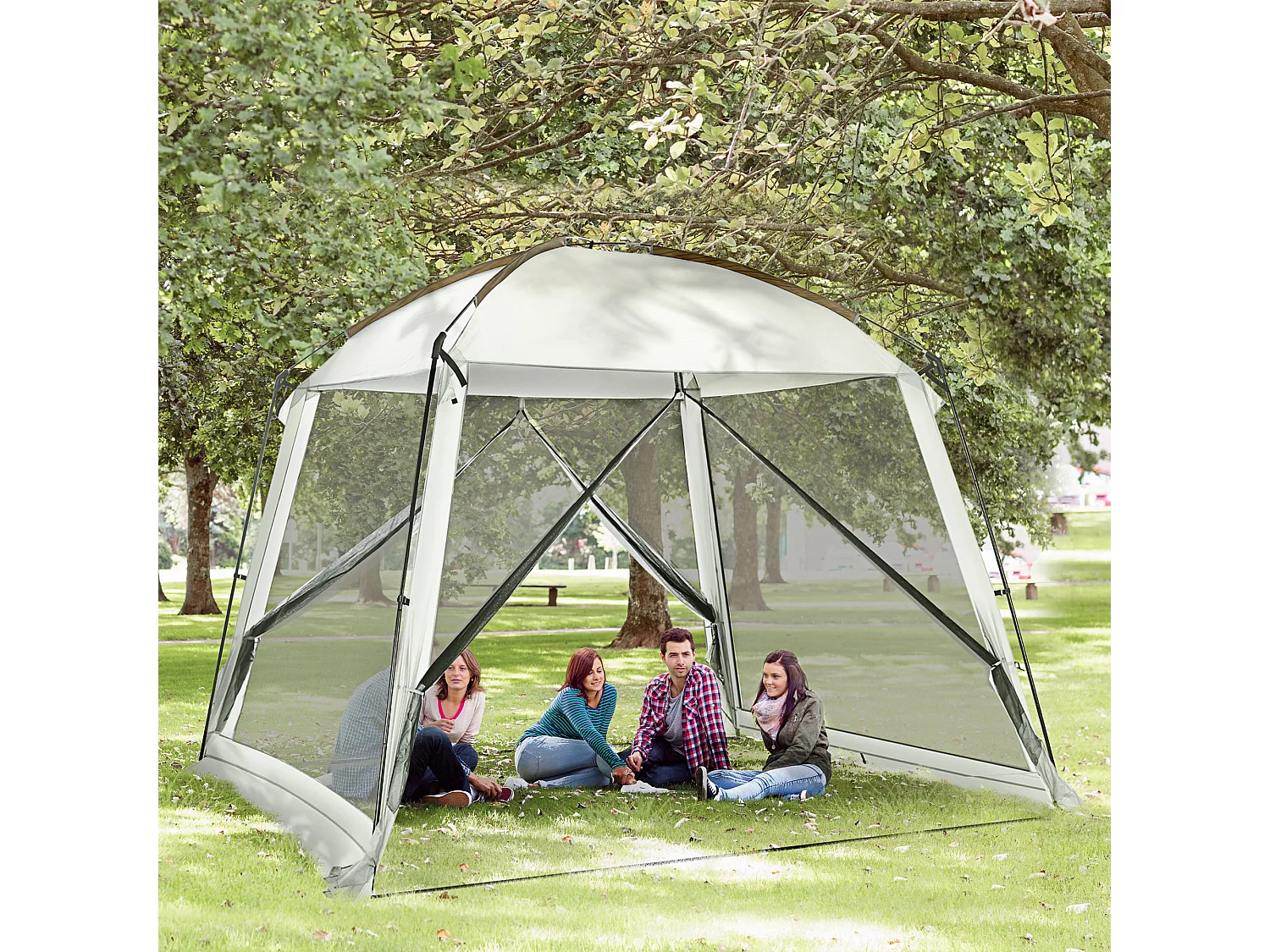 Carpa con mosquiteras blanco 300x300x240 cm Outsunny