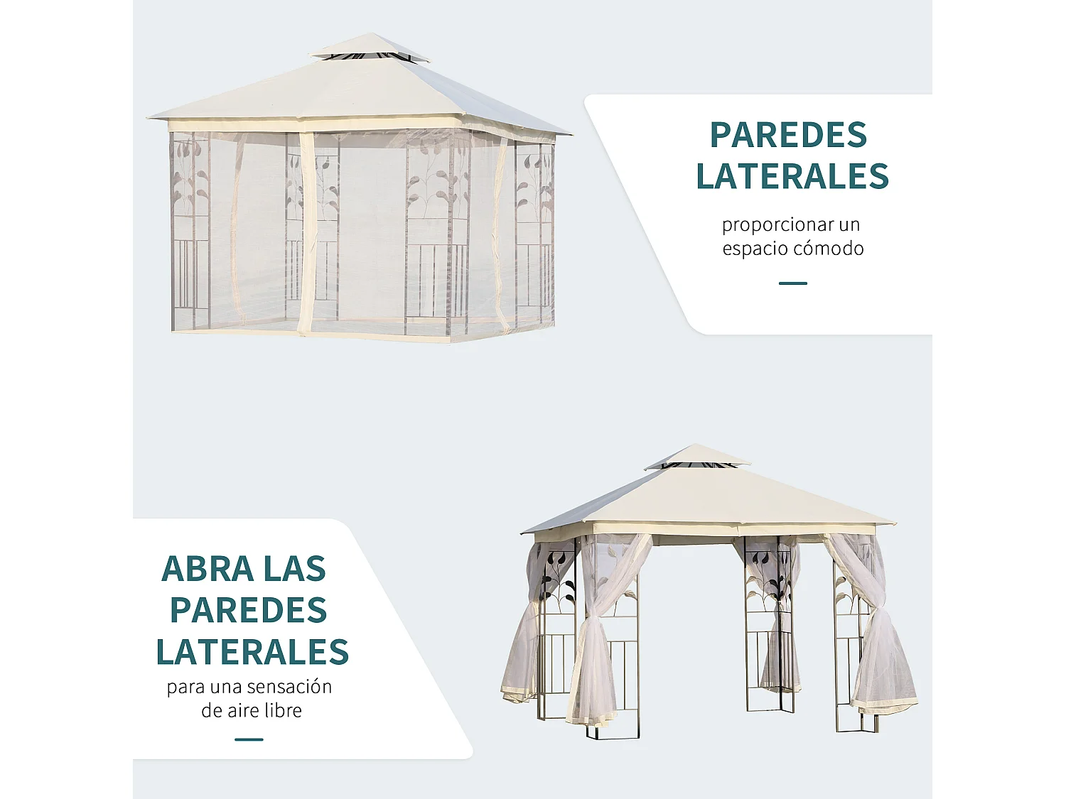 Carpa de jardín blanco 300x300x280 cm Outsunny