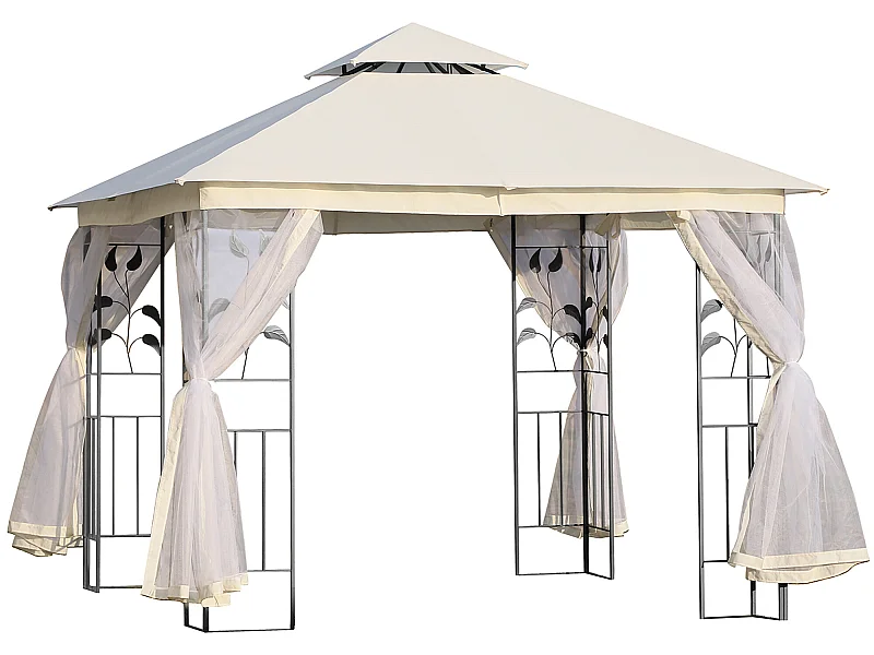 Carpa de jardín blanco 300x300x280 cm Outsunny