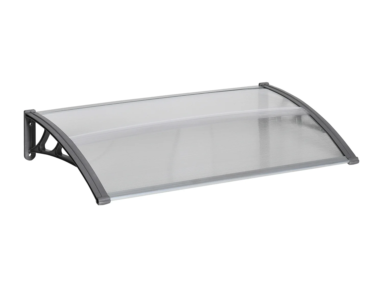 Schutzdach – 110 x 60 x 23 cm – Grau und Transparent – ​​Polycarbonat und Aluminium