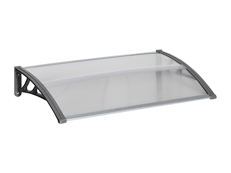 Schutzdach – 110 x 60 x 23 cm – Grau und Transparent – ​​Polycarbonat und Aluminium