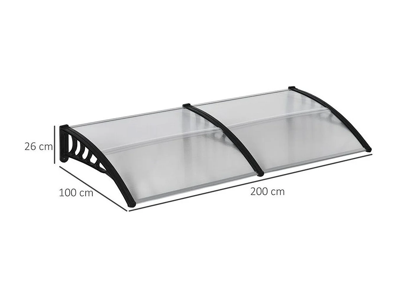 Tejadillo de protección transparente 200x96x27 cm Outsunny