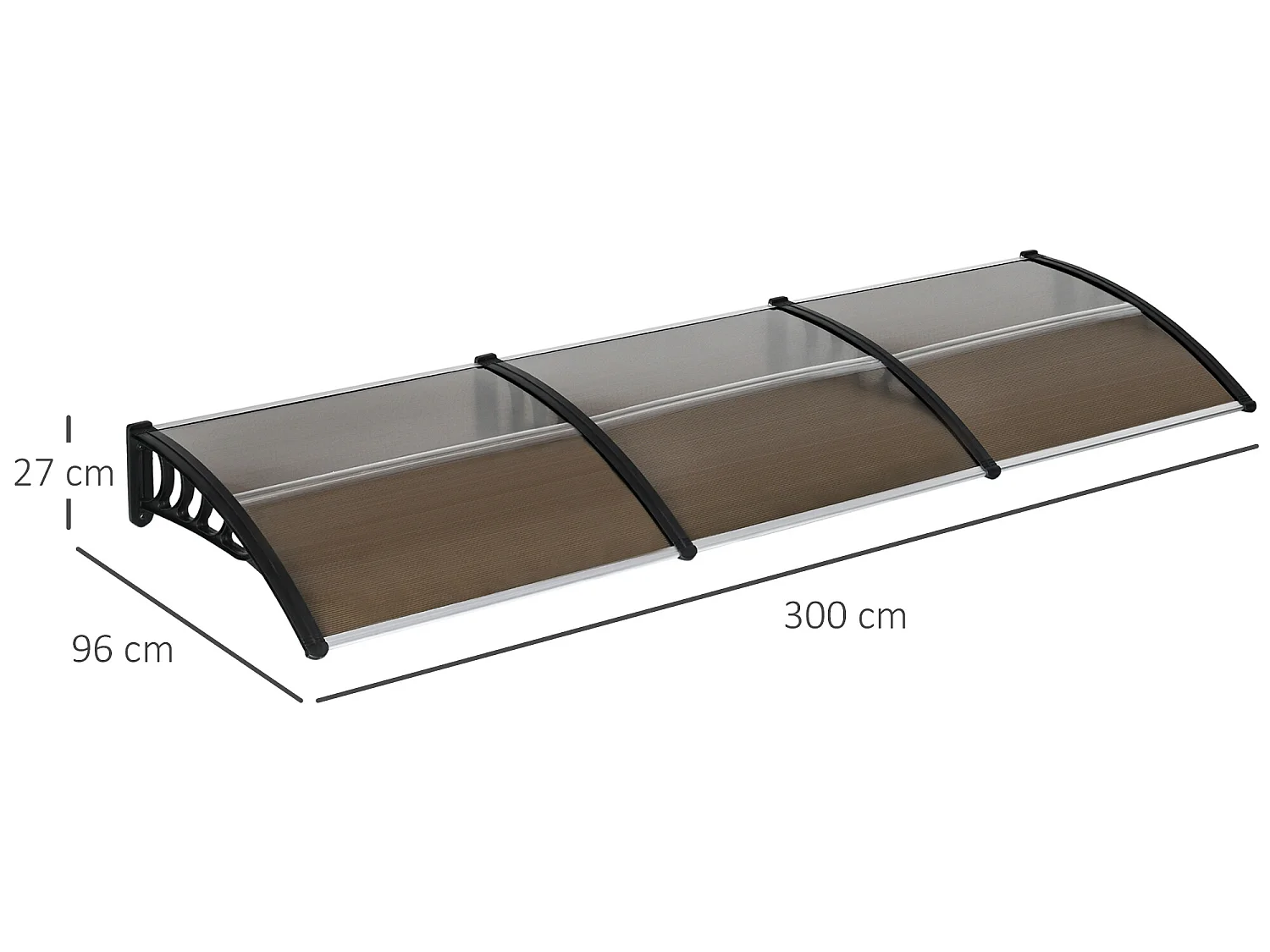 Tejadillo de protección marrón 303x96x27 cm Outsunny