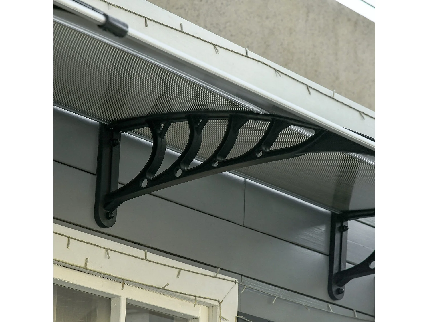 Tejadillo de protección marrón 303x96x27 cm Outsunny