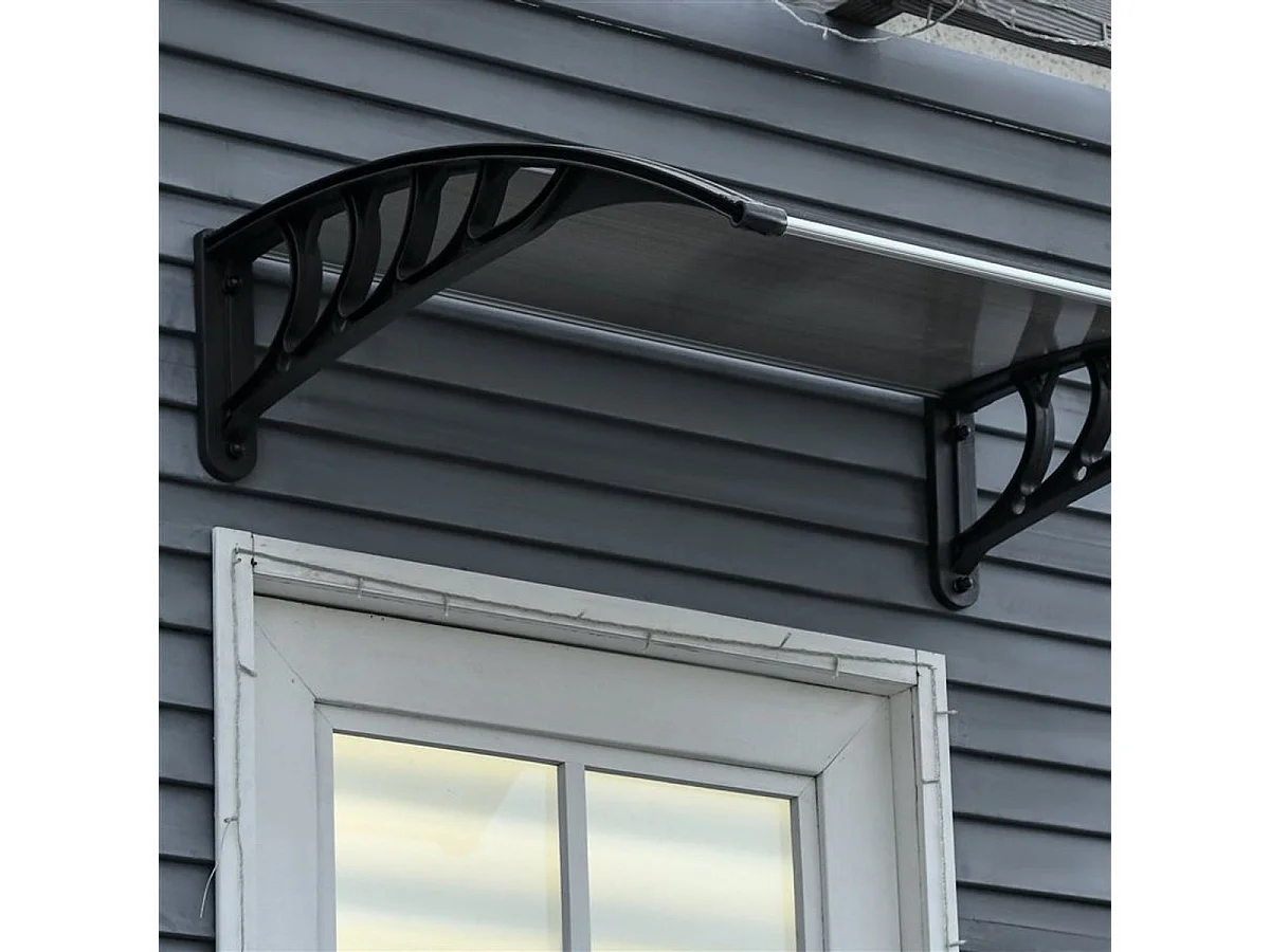 Tejadillo de protección marrón 103x96.5x27 cm Outsunny